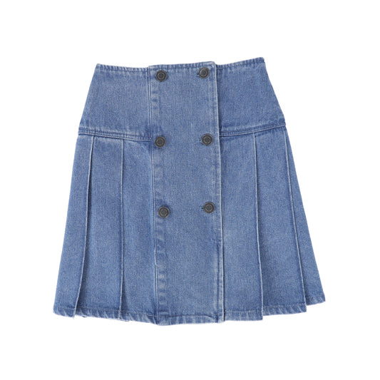 BAMBOO BLUE DENIM DOUBLE BREASTED SKIRT [Final Sale]