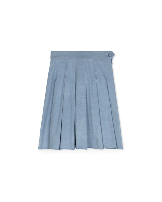 CABANA DENIM COTTON PLEATED SKIRT [FINAL SALE]