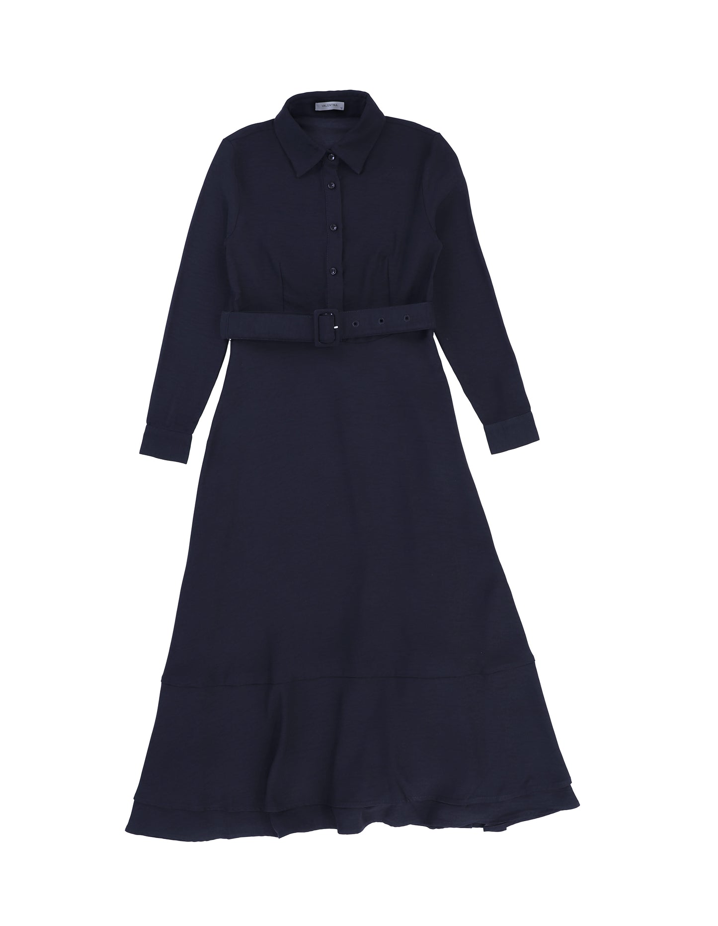 Valentina Navy Belted Collar Dress [FINAL SALE]