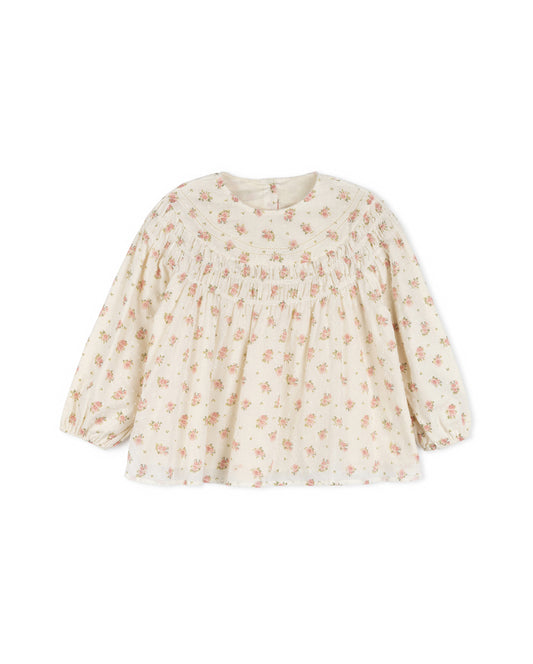ONE CHILD FLORAL DOTTED PRINTED BLOUSE