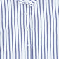 BACE COLLECTION NAVY/WHITE THICK STRIPED BUTTON DOWN BLOUSE