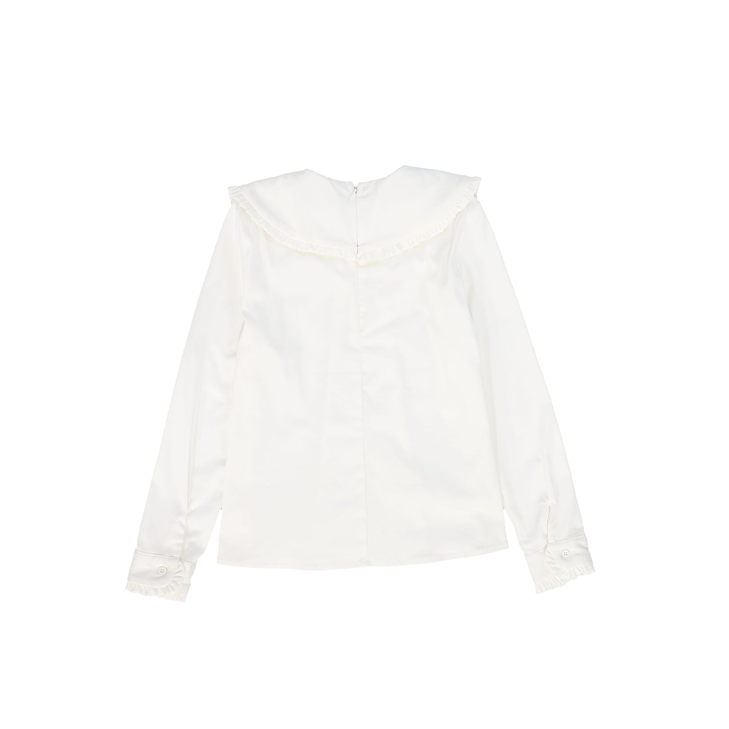 Bace Collection White Peter Pan Front Pleat Blouse [FINAL SALE]