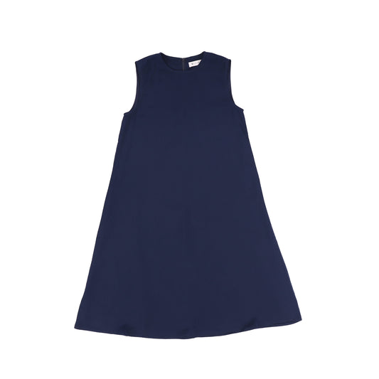 MINIMAL NAVY SILK SLIP DRESS [FINAL SALE]