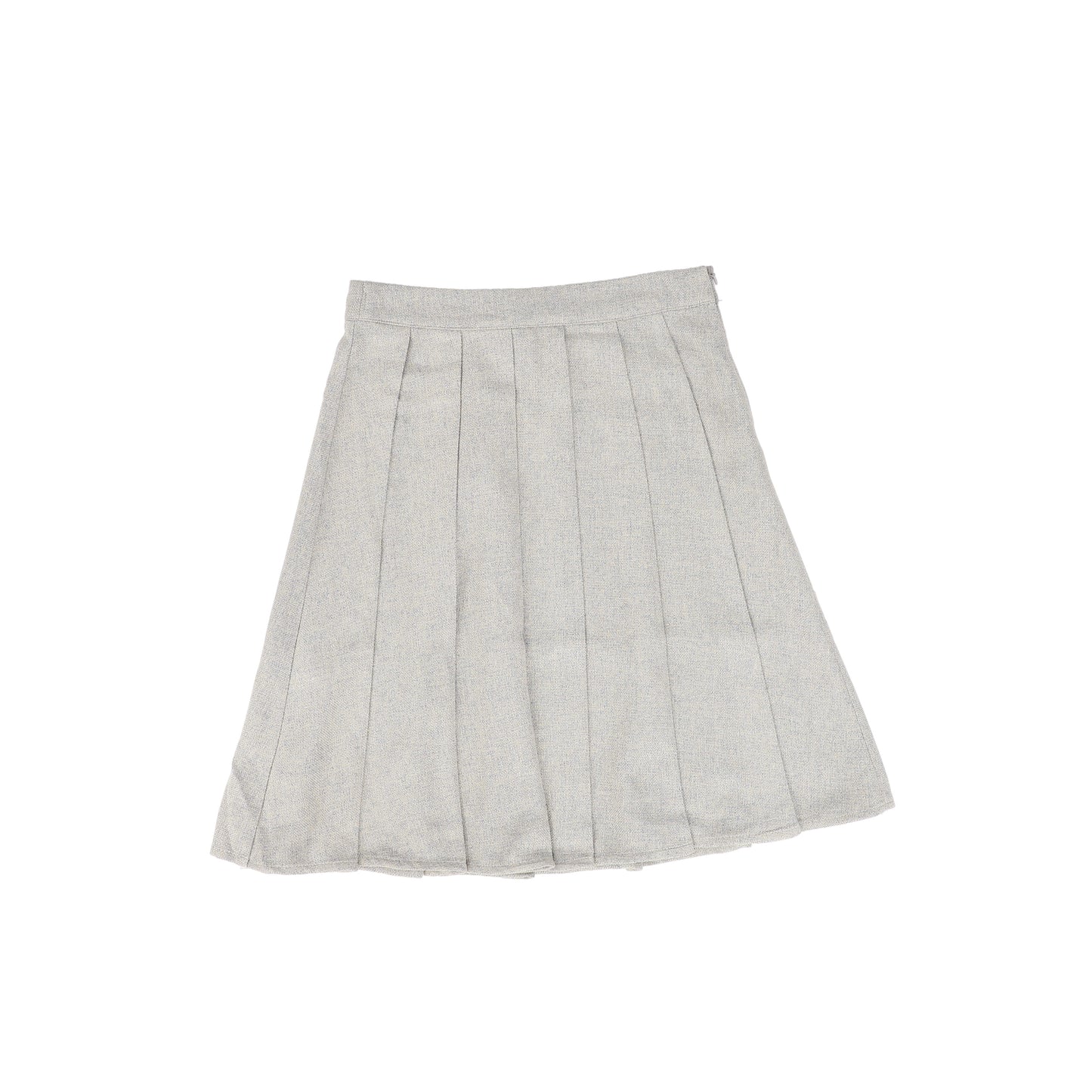 PAPILLON GREY TEXTURED WOOL PLEATED SKIRT [FINAL SALE]