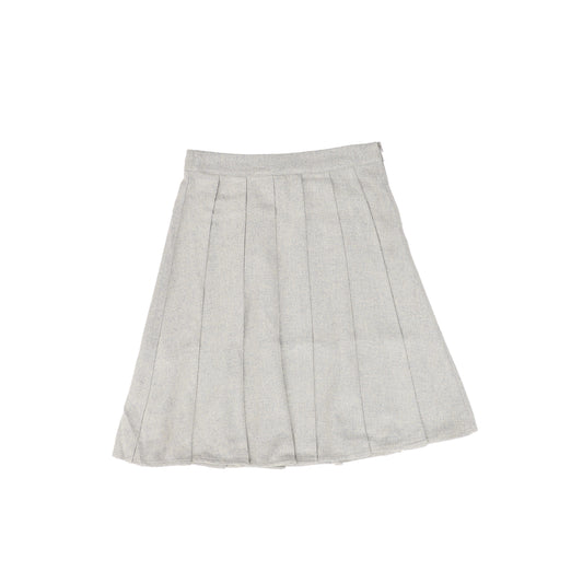 PAPILLON GREY TEXTURED WOOL PLEATED SKIRT [FINAL SALE]