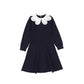 Bamboo Navy Textured Knit Detail Collar Dress [FINAL SALE]