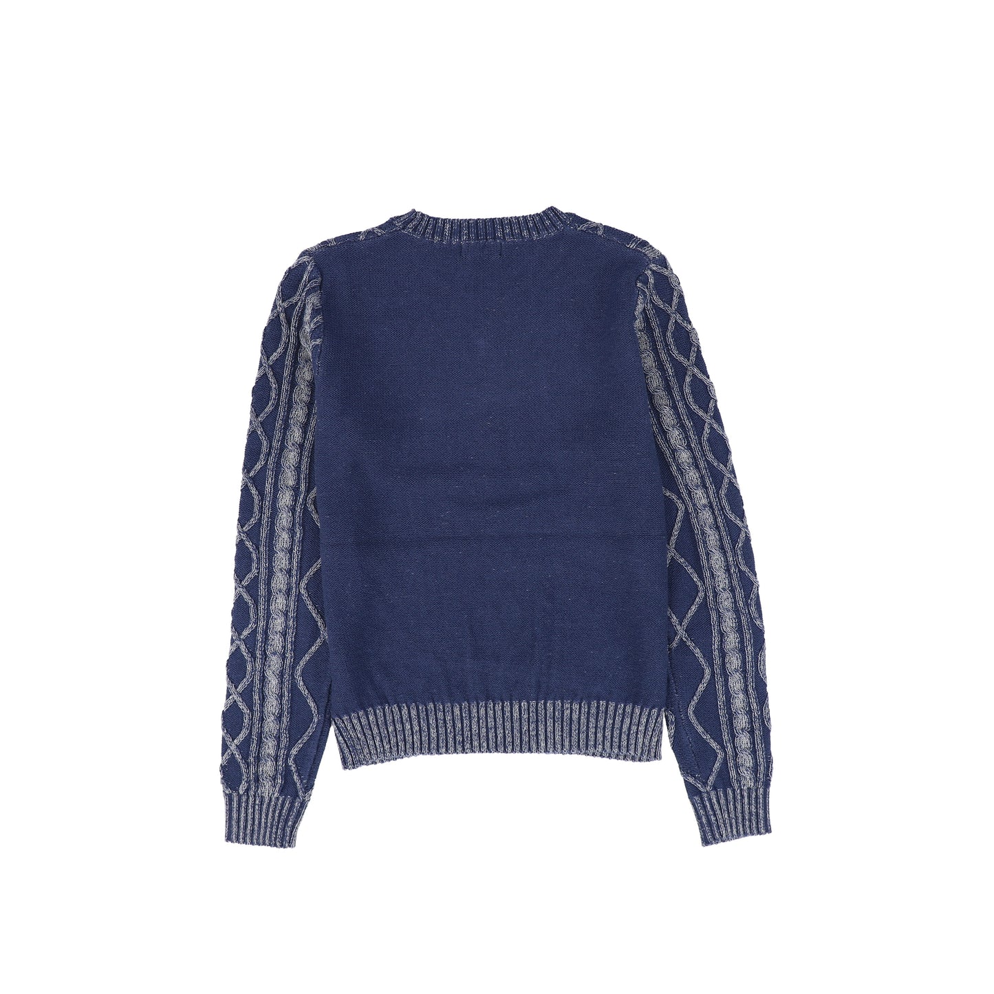 Bamboo Denim Braided Embroidered Knit Sweater [FINAL SALE]