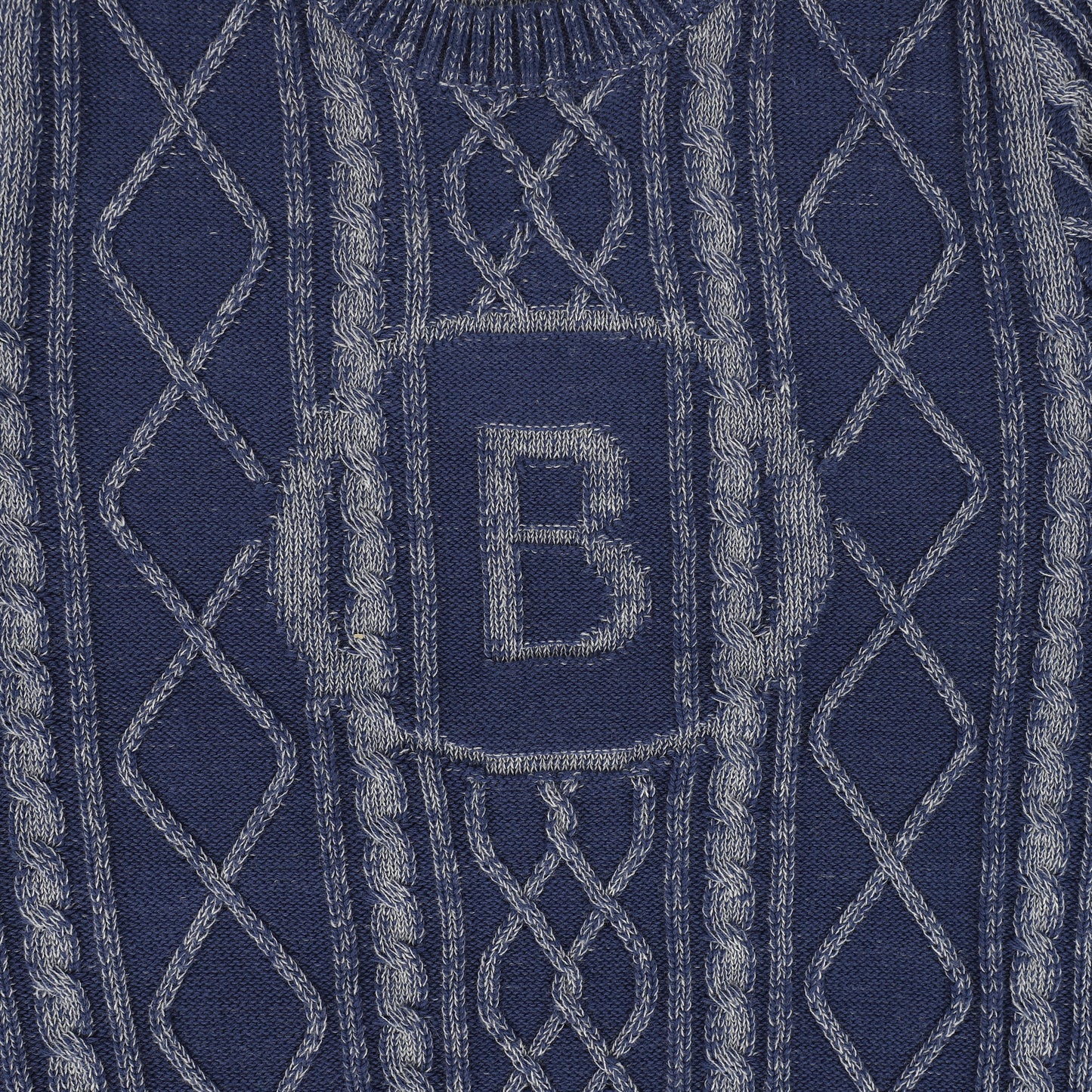 Bamboo Denim Braided Embroidered Knit Sweater [FINAL SALE]