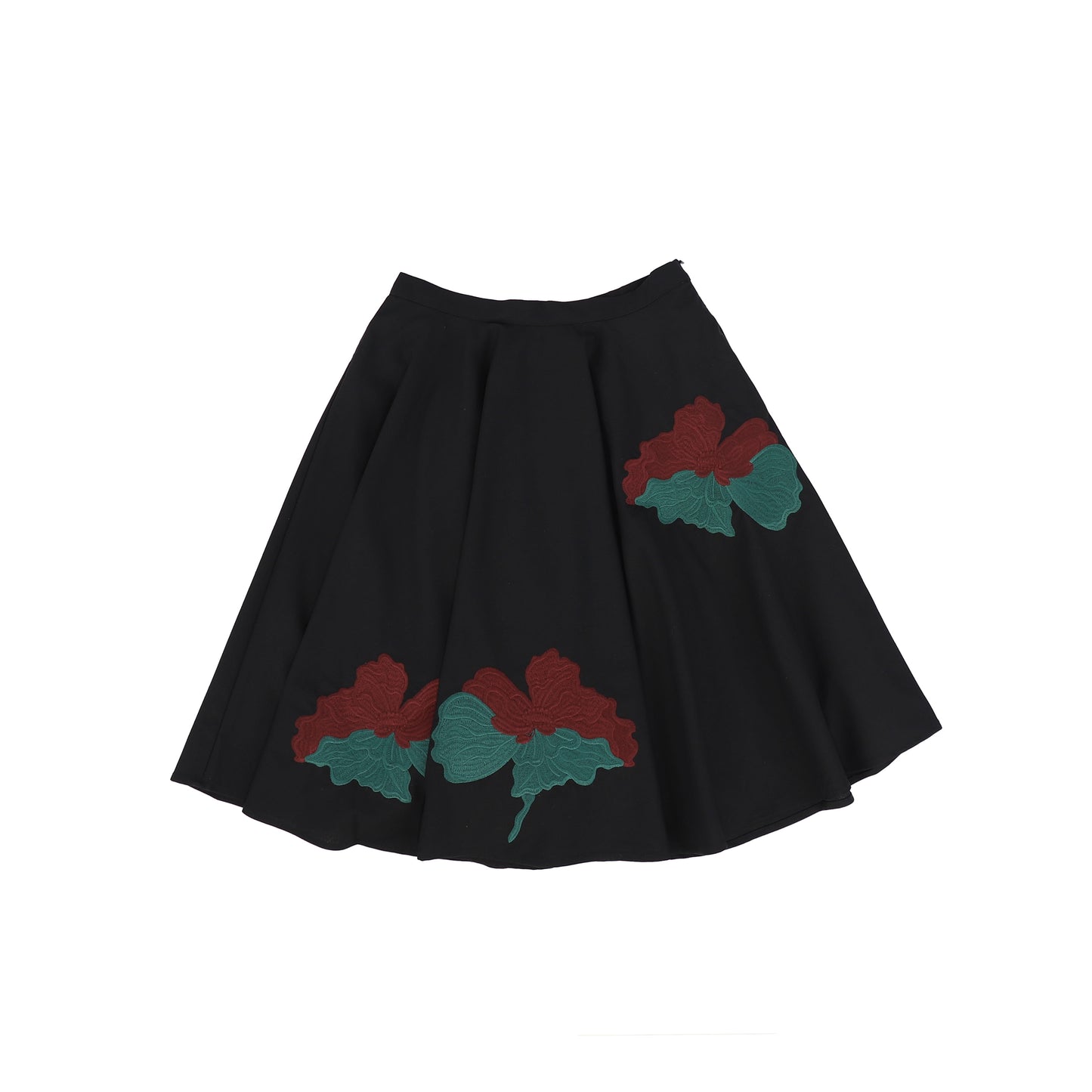 TUSTELLO BLACK EMBROIDERED FLARE SKIRT [FINAL SALE]