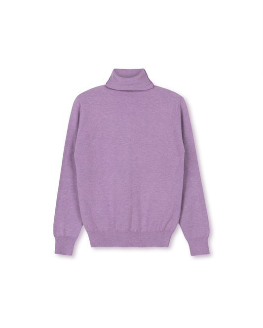 LILOU PURPLE FLAT KNIT TURTLENECK