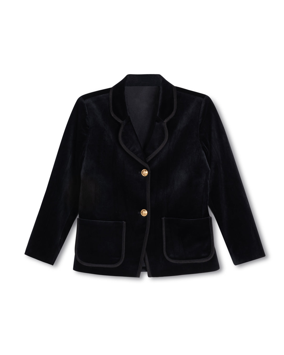 ONE CHILD BLACK VELOUR BUTTON BLAZER [FINAL SALE]