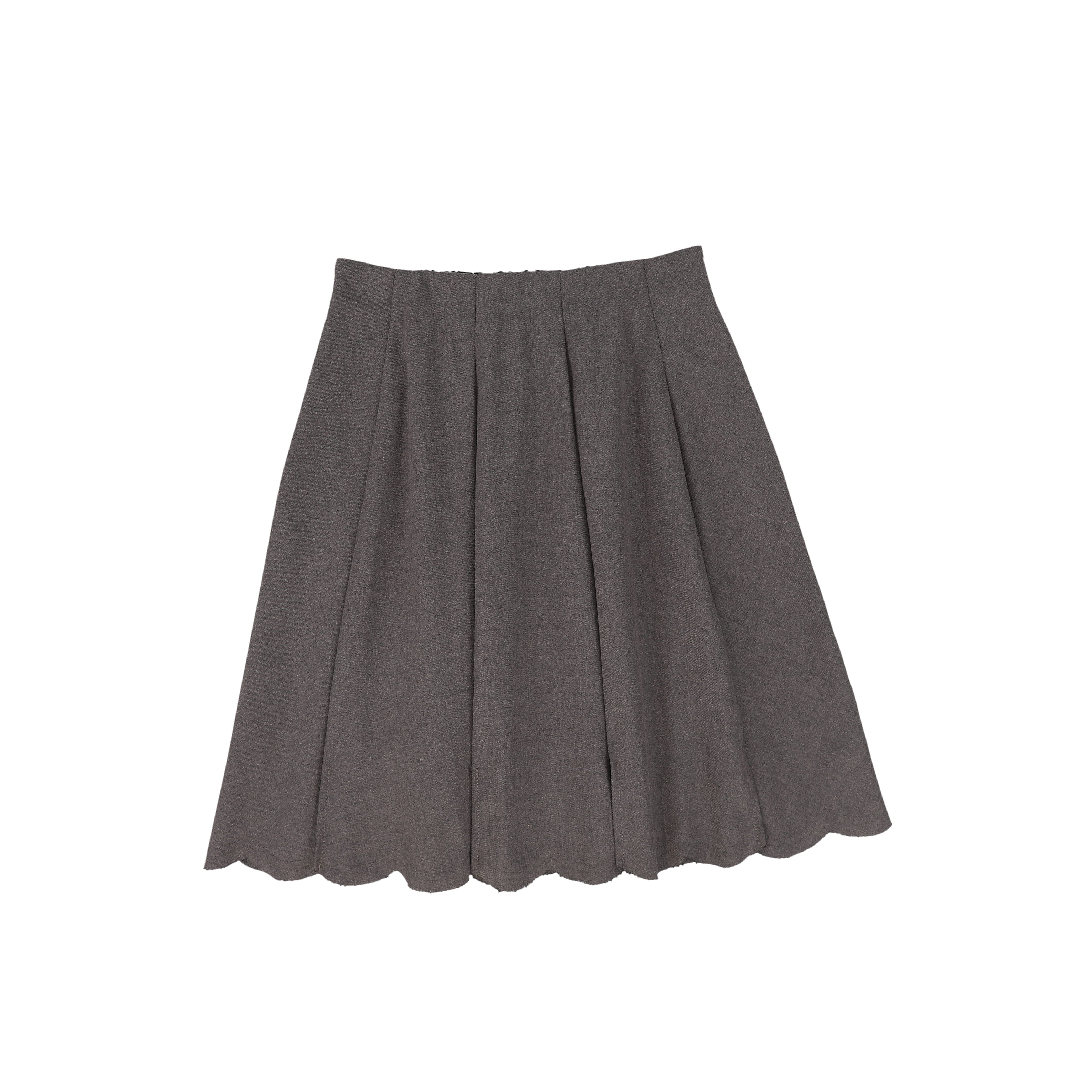Bace Collection Charcoal Wool Scallop Pleated Skirt [FINAL SALE