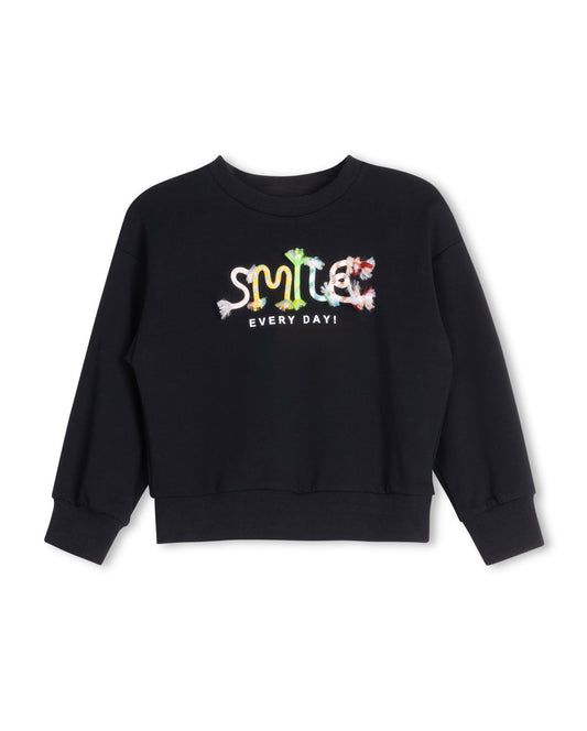 PHIL AND PHOEBE BLACK ROPE WORDED SWEATSHIRT [FINAL SALE]