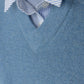 HARPER JAMES BLUE PINSTRIPED SHIRT VEST SET