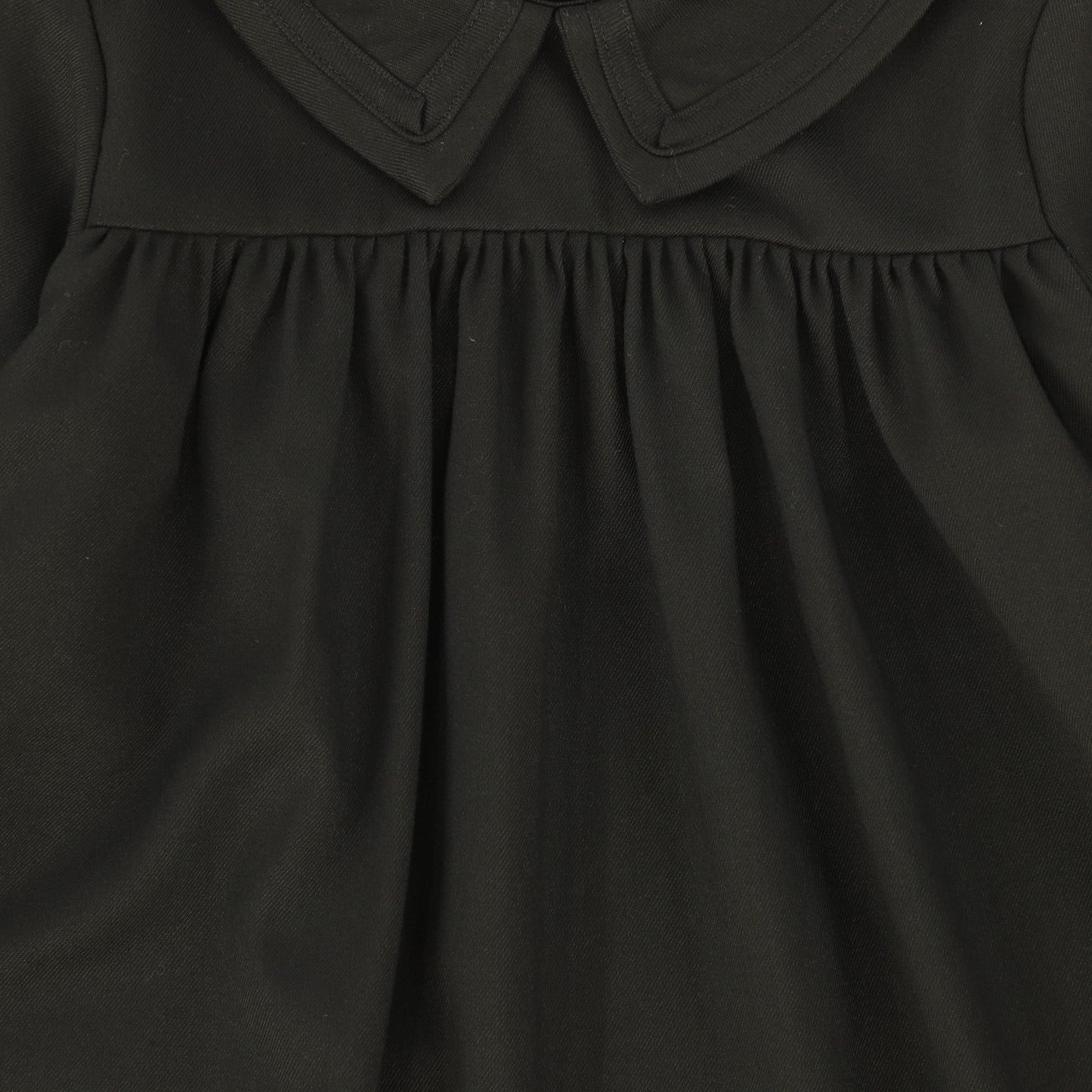 Bamboo Hunter Green Babydoll Trim Collar Dress [FINAL SALE]