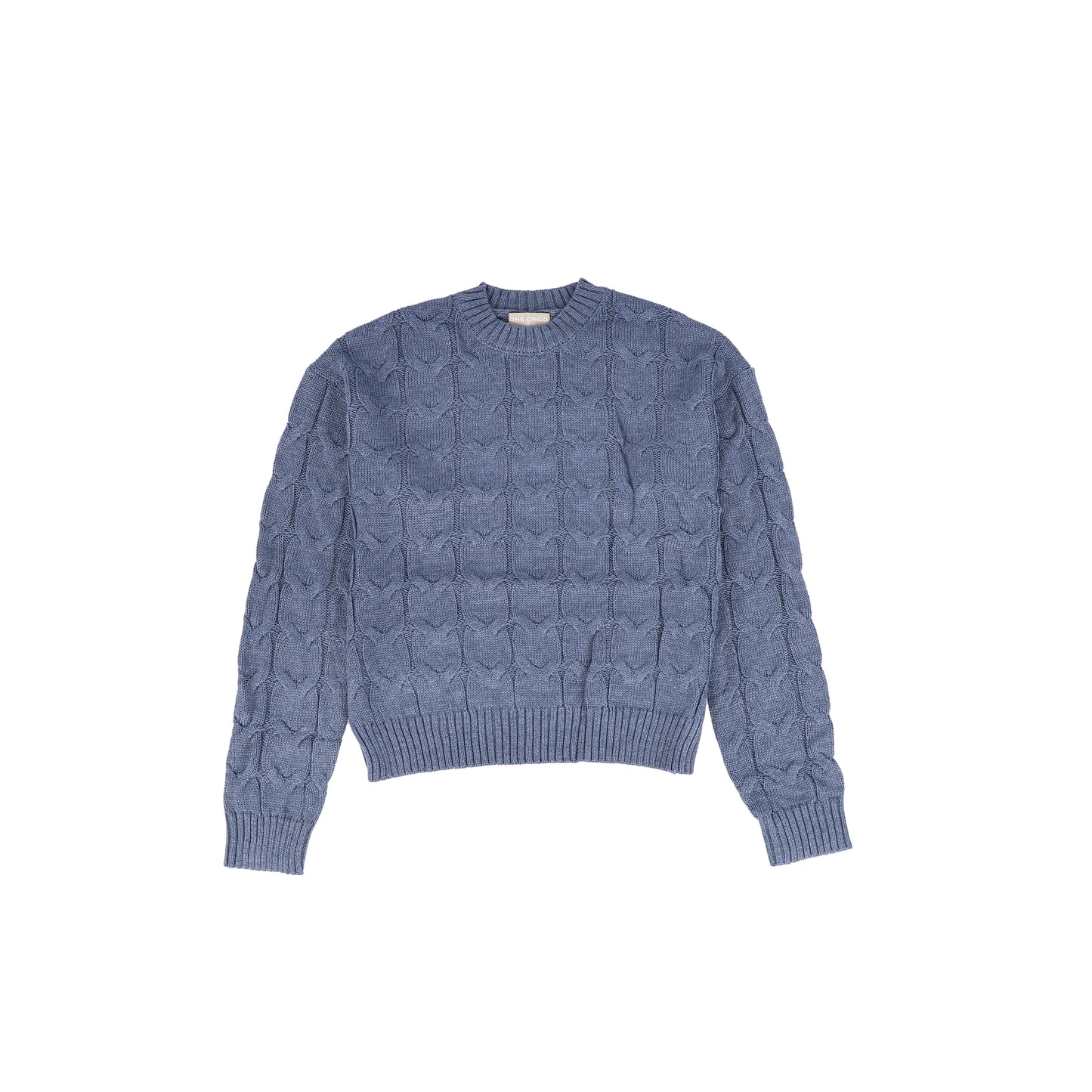 ONE CHILD BLUE CABLE KNIT SWEATER [FINAL SALE]