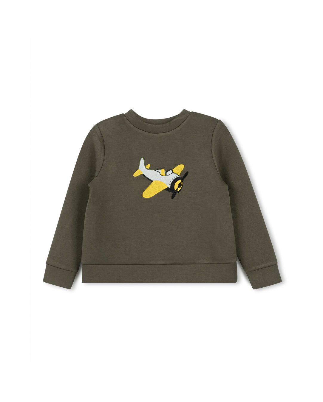 PHIL AND PHOEBE OLIVE GREEN AIRPLANE SCUBA SWEATSHIRT