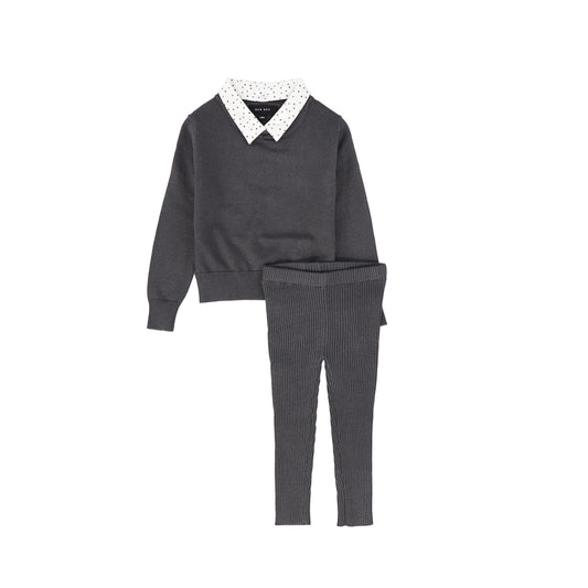 BAMBOO CHARCOAL RIBBED KNIT SWEATER SET [FINAL SALE]