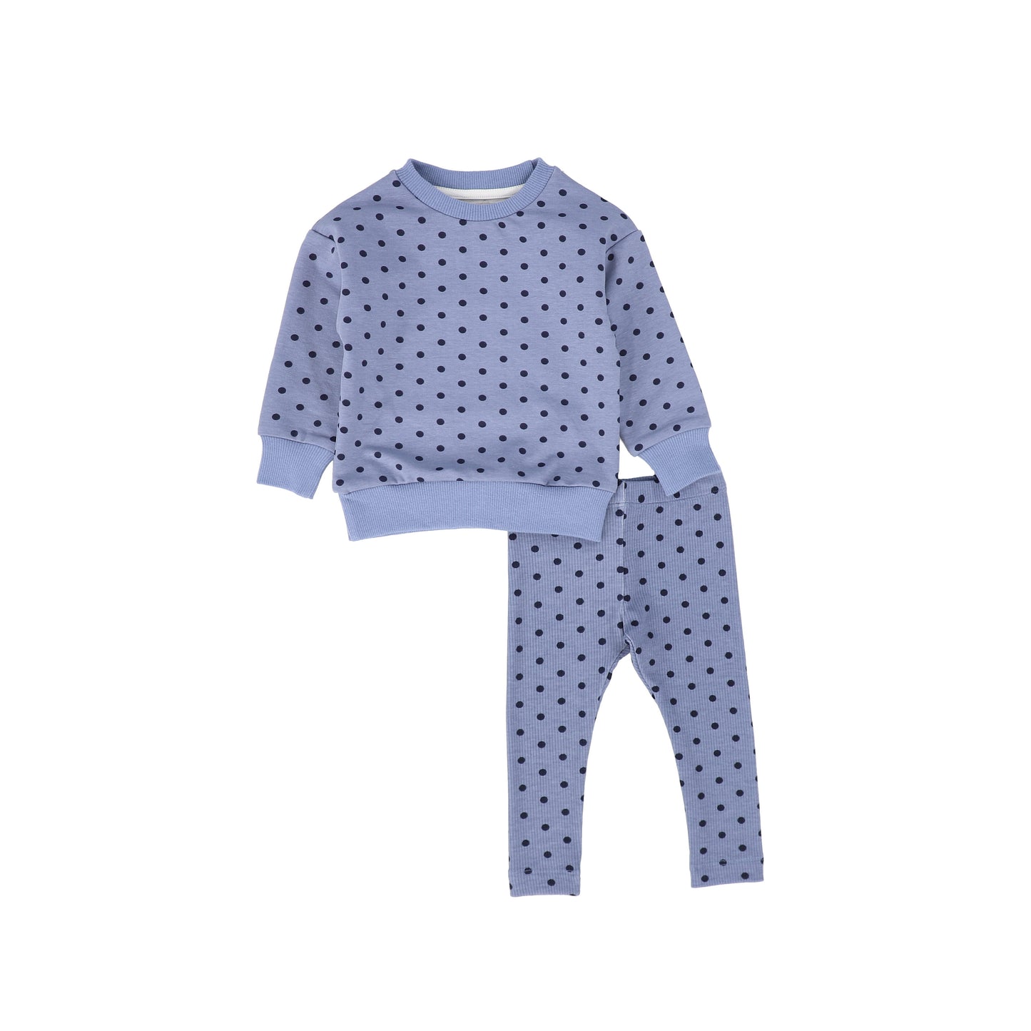 PHIL AND PHOEBE BLUE DOTTED SWEATSHIRT SET [FINAL SALE]