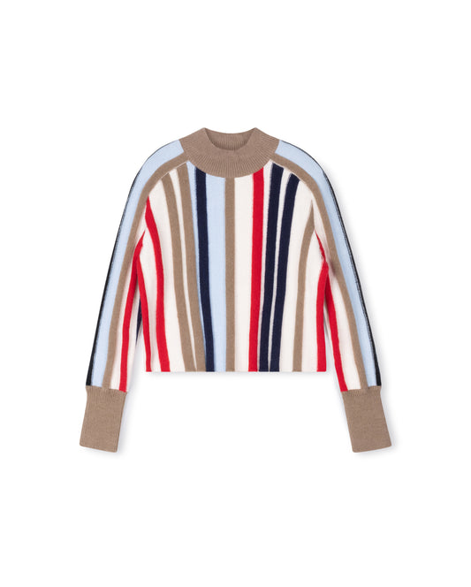 VIBE BROWN/RED STRIPED KNIT SWEATER [FINAL SALE]