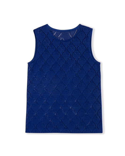 TUSTELLO ROYAL CROCHET CROPPED VEST