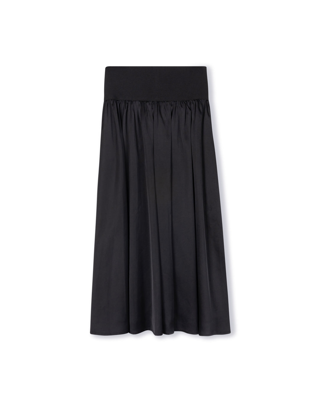 TUSTELLO BLACK SILK MAXI SKIRT