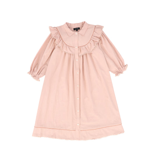 BAMBOO PINK LACE TRIM DRESS