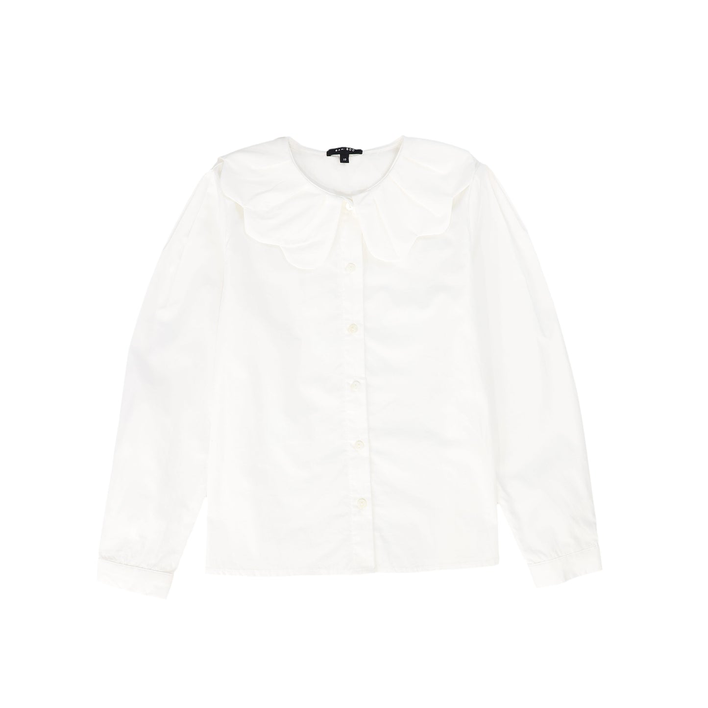 BAMBOO WHITE SCALLOP COLLAR BLOUSE