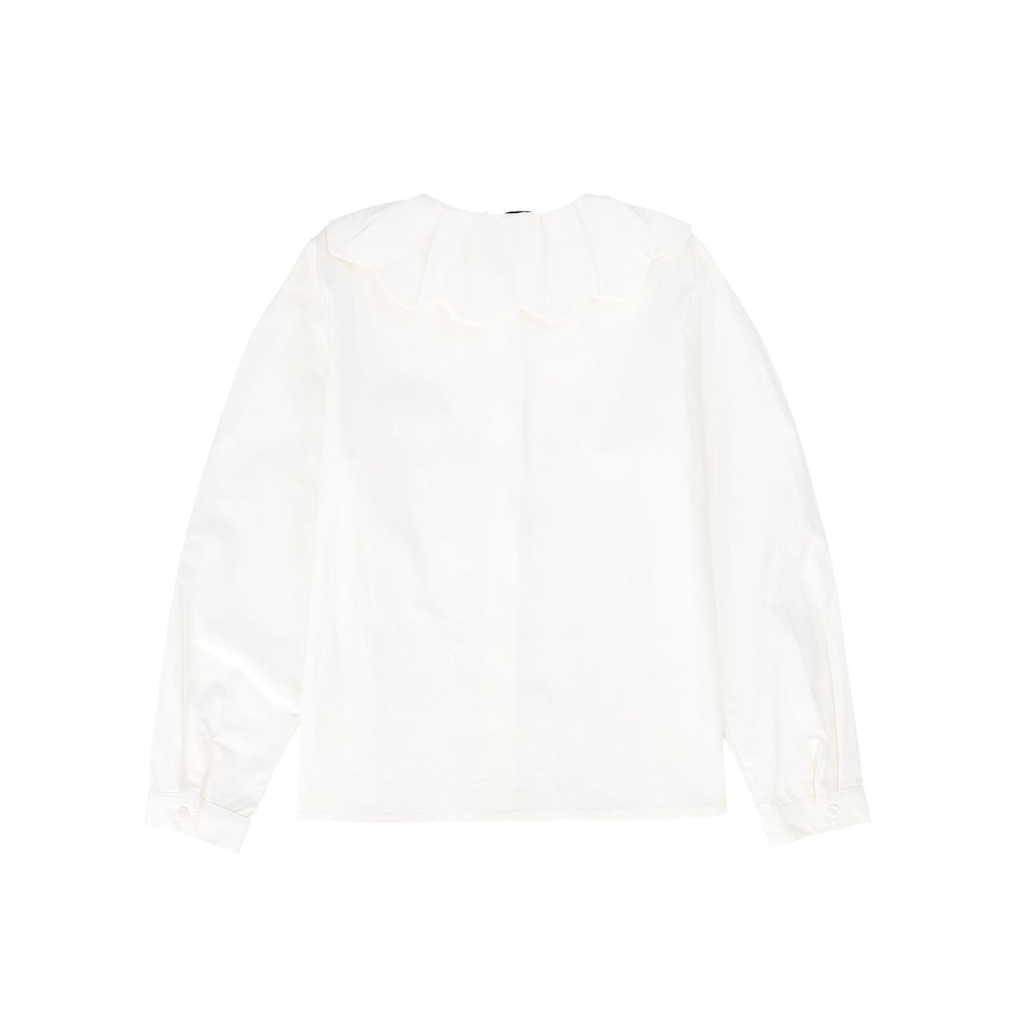 BAMBOO WHITE SCALLOP COLLAR BLOUSE