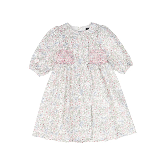 BAMBOO LIGHT FLORAL SMOCKED DRESS