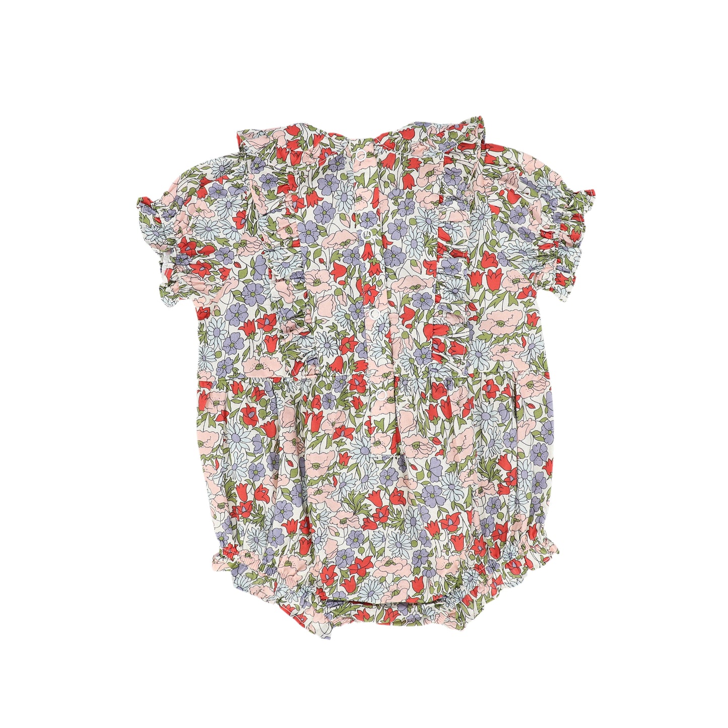 BAMBOO PASTEL FLORAL RUFFLE TRIM ROMPER