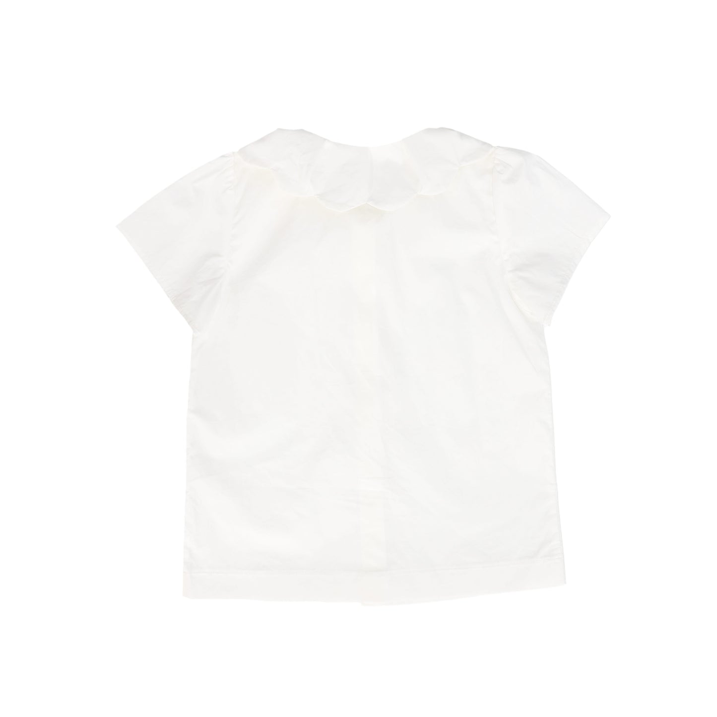 BAMBOO WHITE SCALLOP COLLAR SS BLOUSE