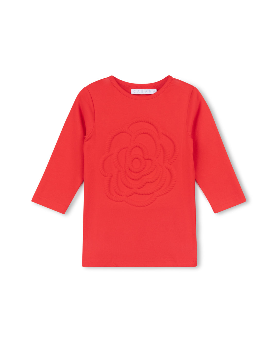 CABANA RED FLOWER EMBOSSED T-SHIRT