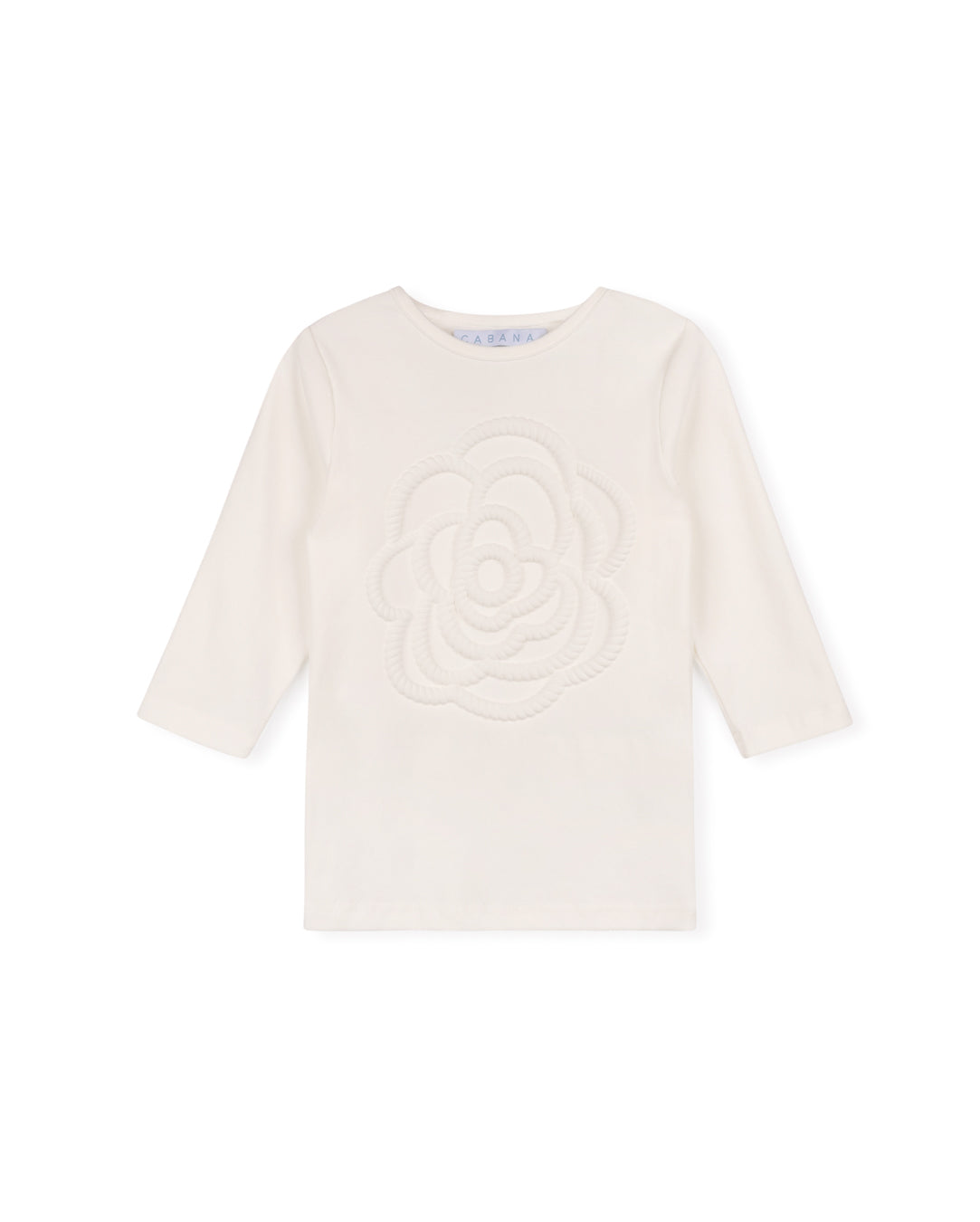 CABANA WHITE FLOWER EMBOSSED T-SHIRT