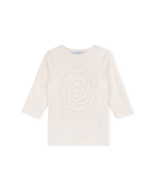 CABANA WHITE FLOWER EMBOSSED T-SHIRT