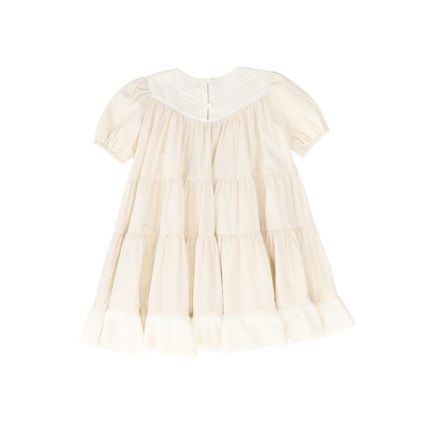 BAMBOO CREAM LACE TIERED DRESS