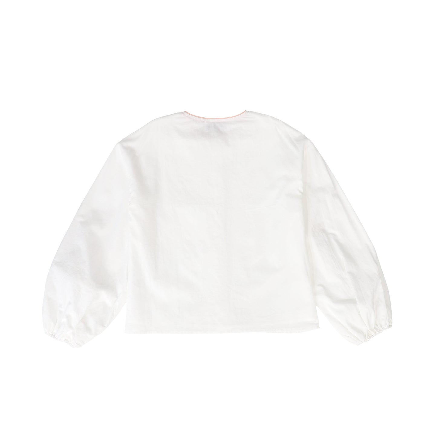 BAMBOO WHITE/PINK PIPED BLOUSE