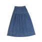 BAMBOO MID BLUE DENIM WAISTED MAXI SKIRT