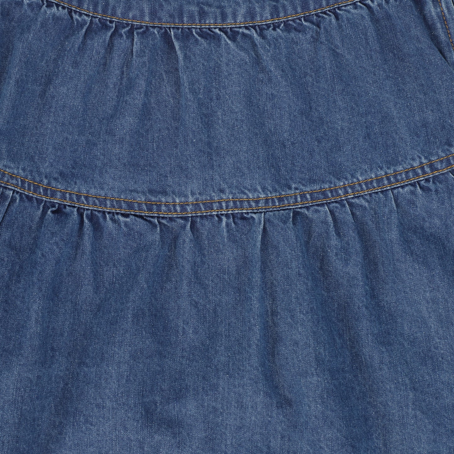 BAMBOO MID BLUE DENIM STITCHED SKIRT