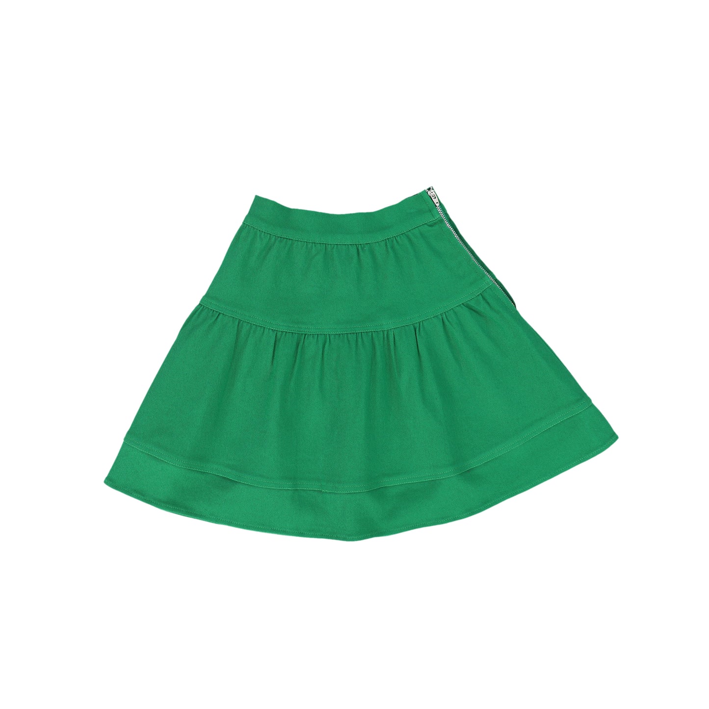 BAMBOO GREEN DENIM WAISTED SKIRT