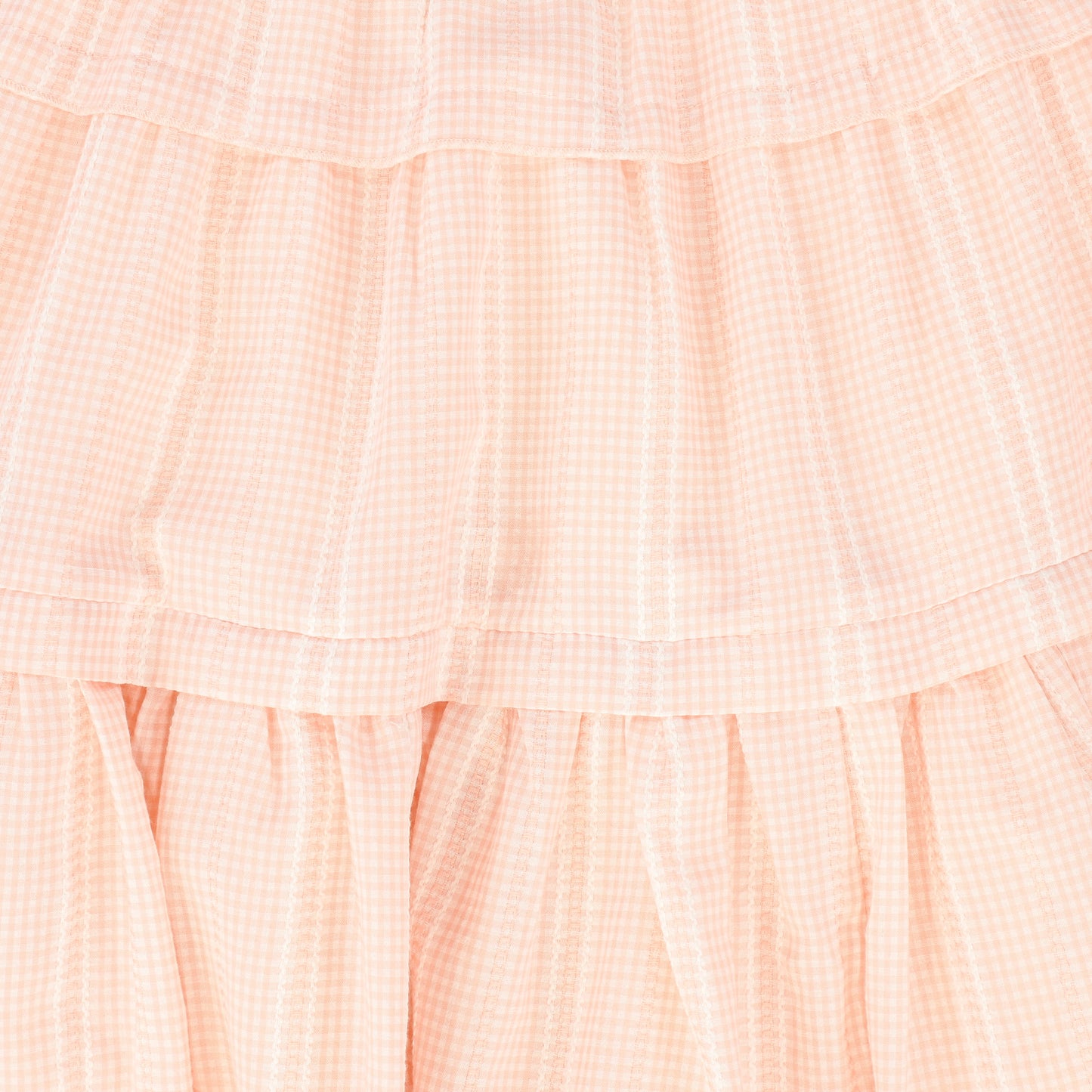 BAMBOO PINK CHECKED TIERED SKIRT