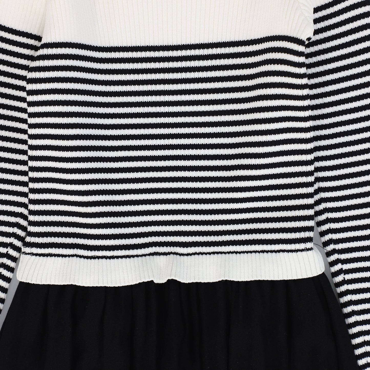 BAMBOO BLACK/WHITE STRIPED SWEATER MAXI DRESS