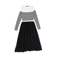 BAMBOO BLACK/WHITE STRIPED SWEATER MAXI DRESS [FINAL SALE]