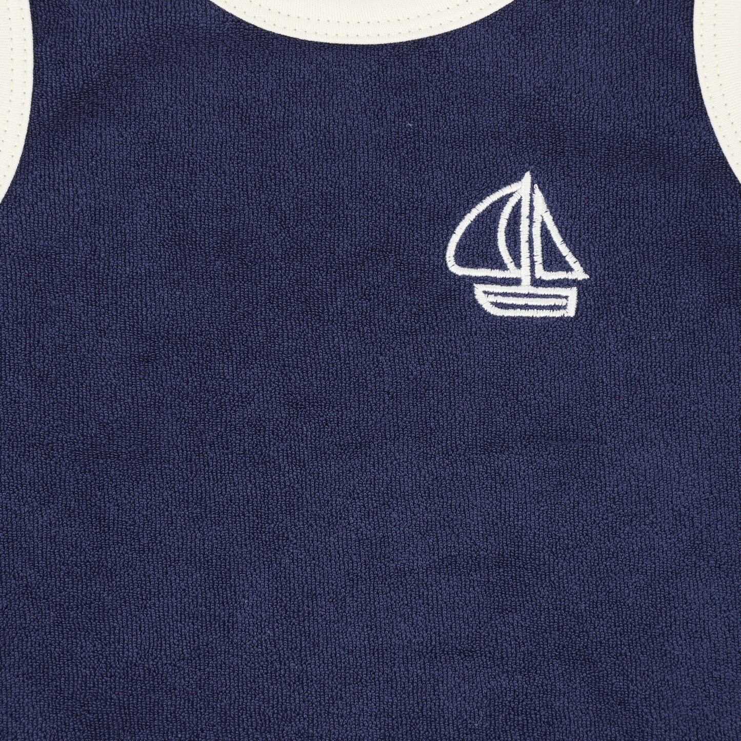 BAMBOO NAVY TRIM TERRY TANK