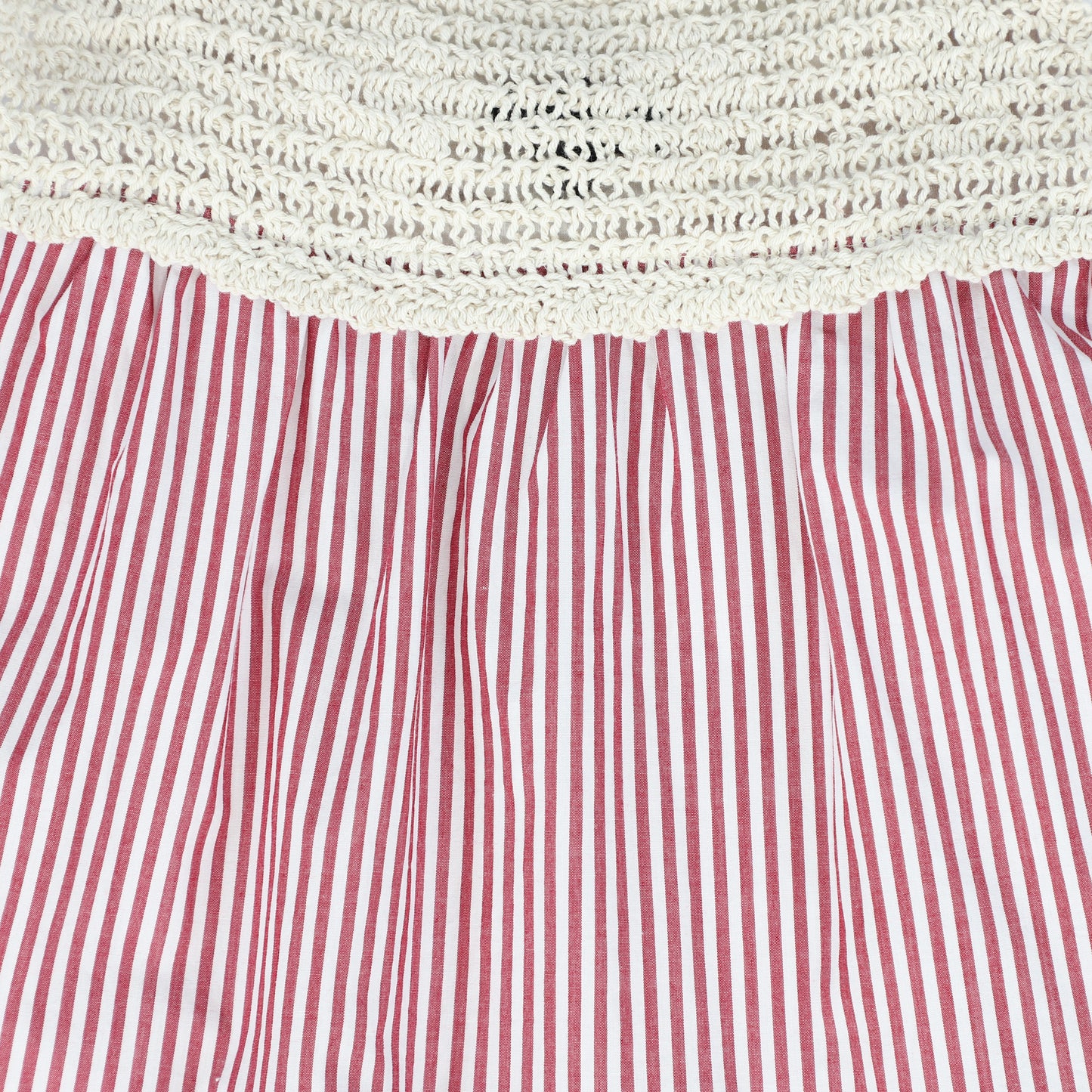 BAMBOO RED/WHITE CROCHET TIERED MAXI DRESS