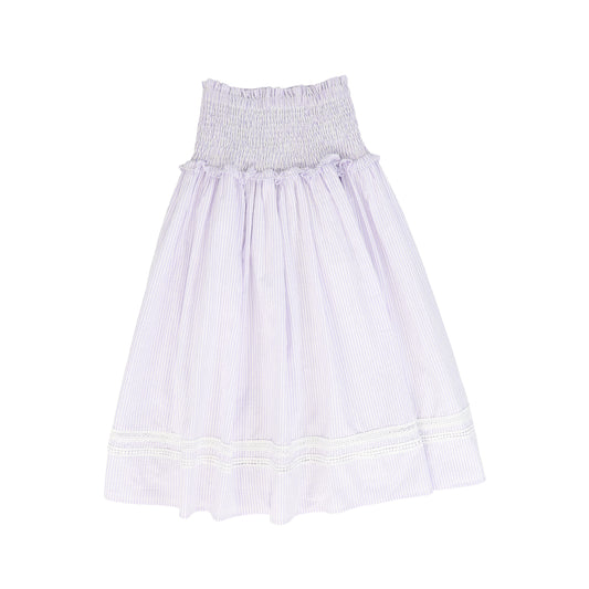 BAMBOO LILAC SMOCKED STRIPED SKIRT