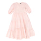 BAMBOO PINK POPLIN TIERED PLEATED DRESS [FINAL SALE]