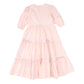 BAMBOO PINK POPLIN TIERED PLEATED DRESS [FINAL SALE]