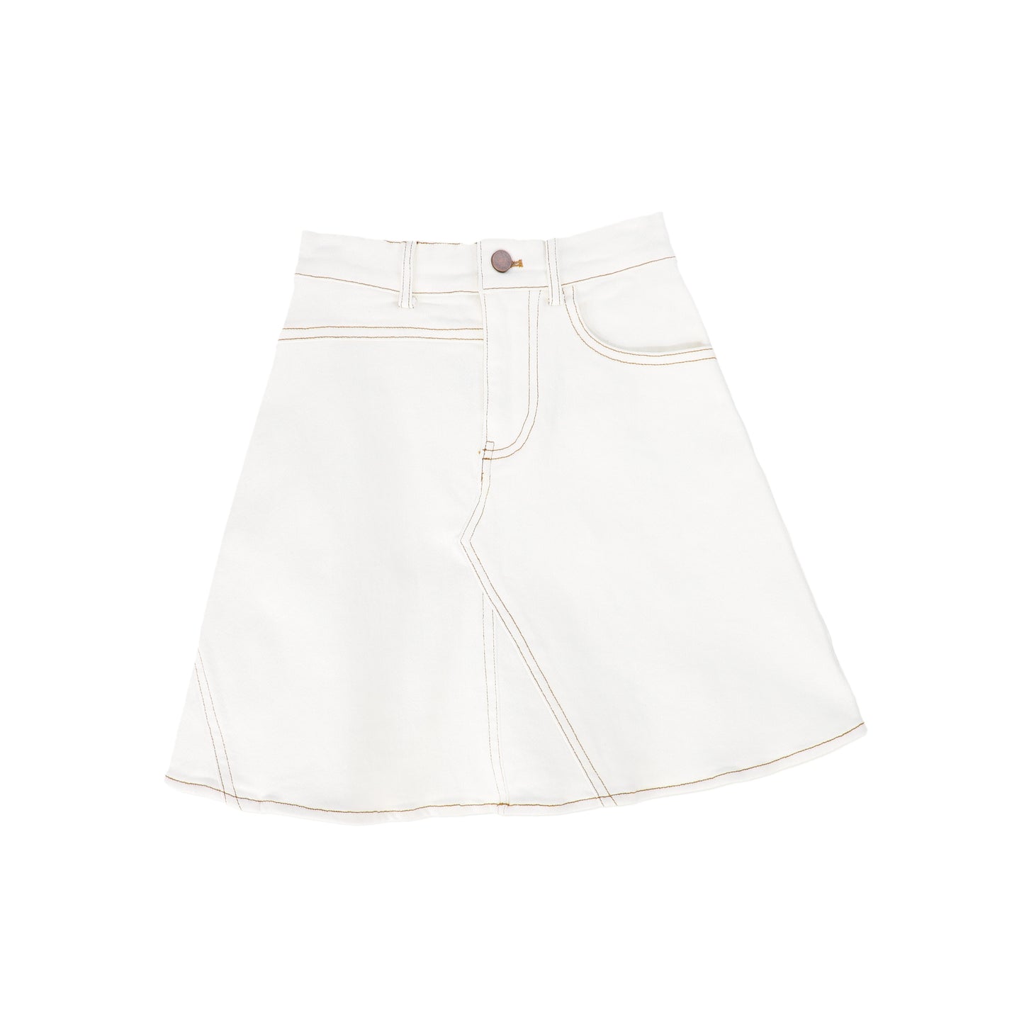 BAMBOO WHITE DENIM STITCHED SKIRT