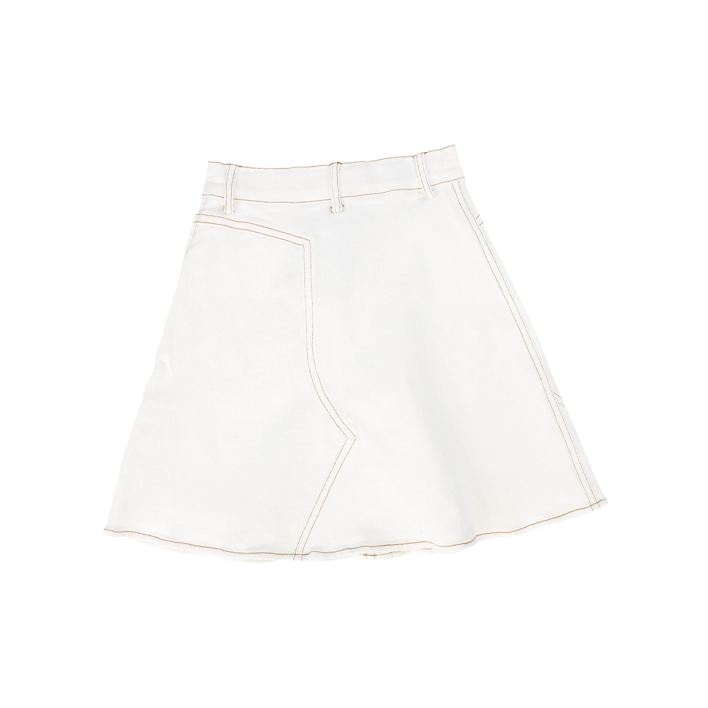 BAMBOO WHITE DENIM STITCHED SKIRT